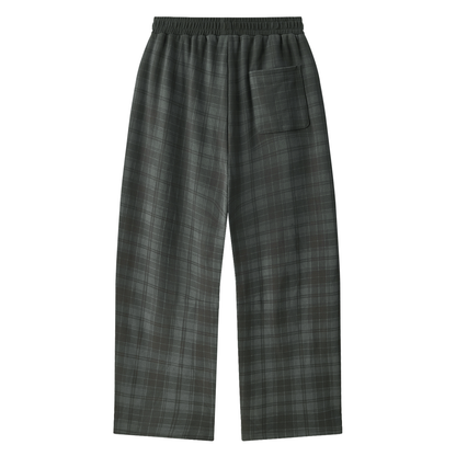 Unisex Plaid Straight Leg Pants