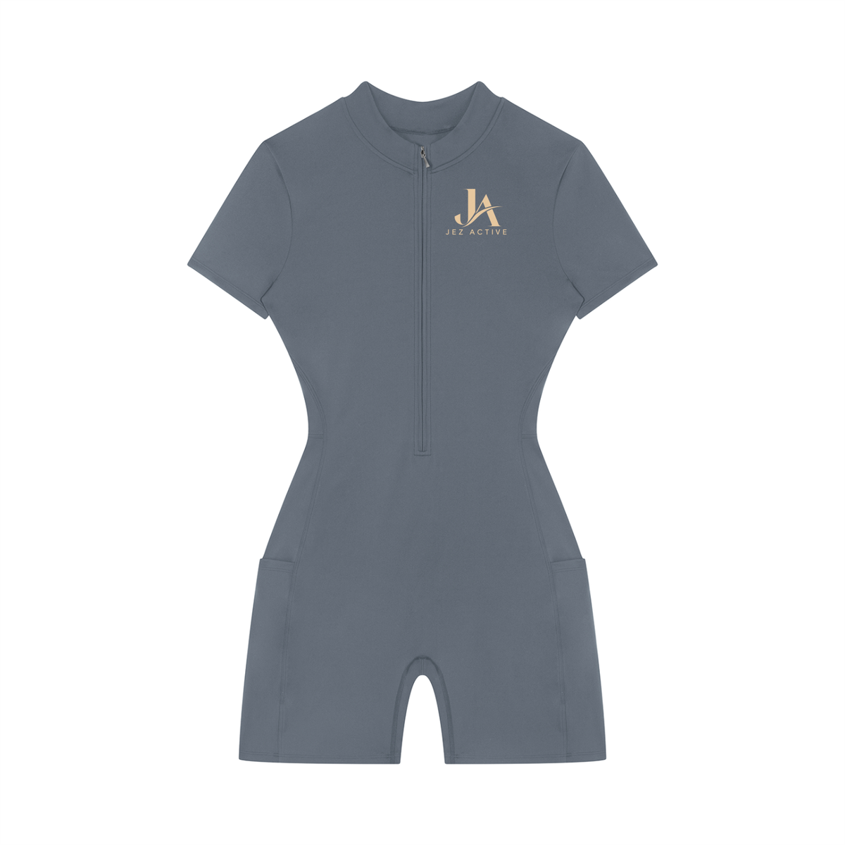 Women's Quarter-Zip Short Sleeve Romper