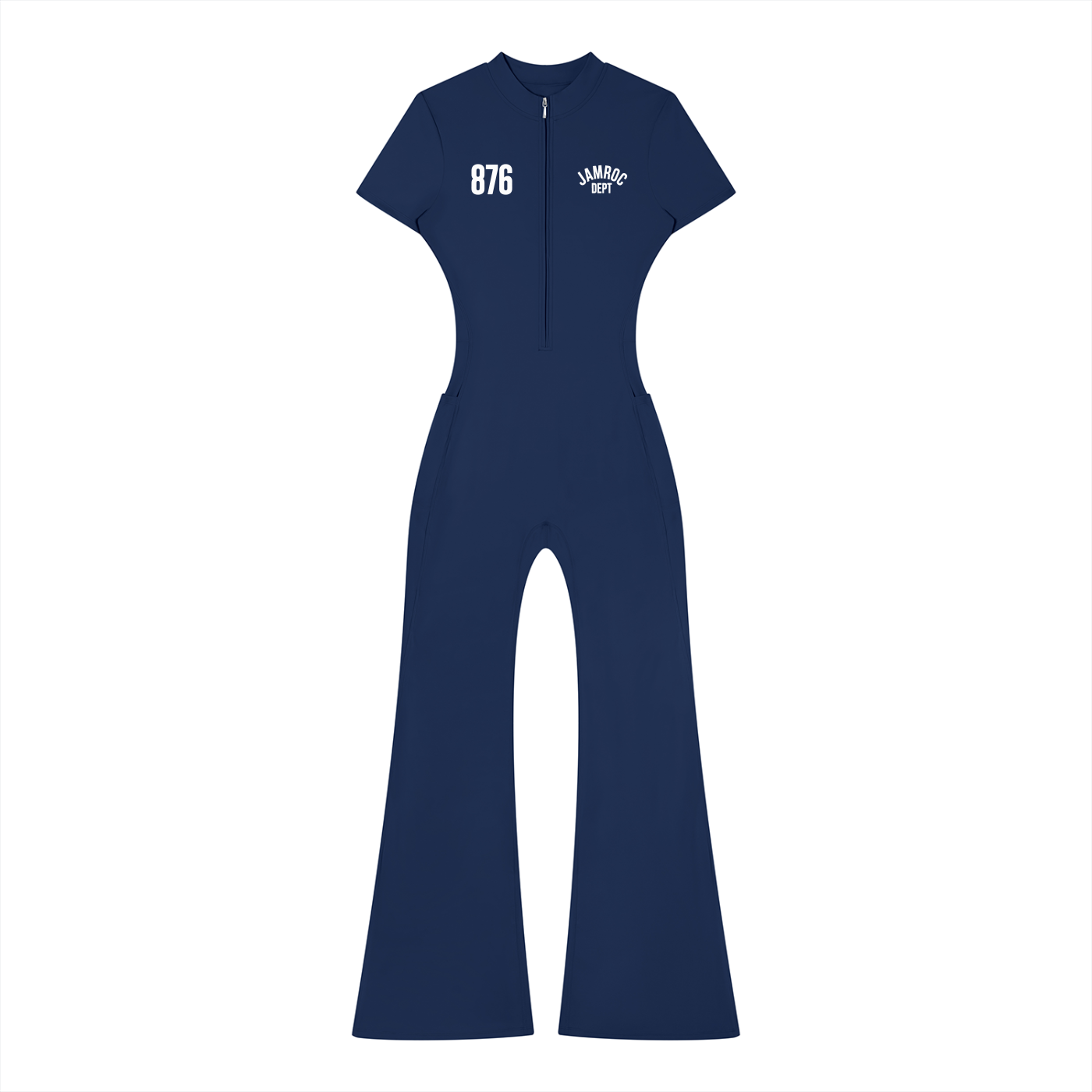 Women’s Tight Flared Leg Quarter-Zip Jumpsuit