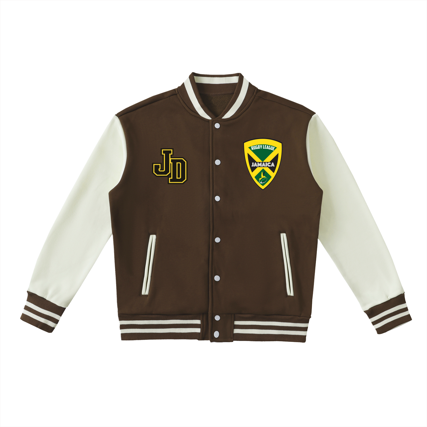 Two-Tone Fleeced Varsity Jacket