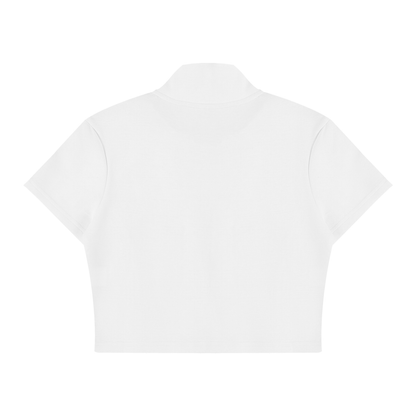 Women's Cropped Full Zip Short Sleeve T-Shirt