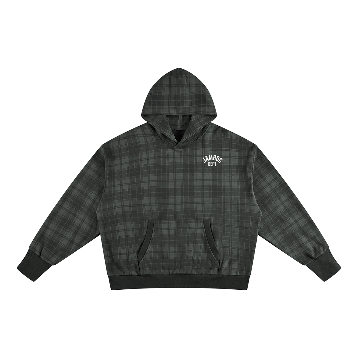 Unisex Plaid Color Block Hoodie