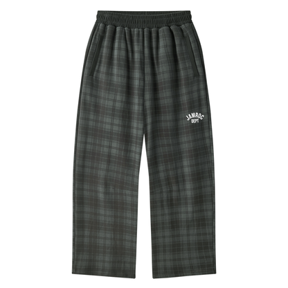 Unisex Plaid Straight Leg Pants