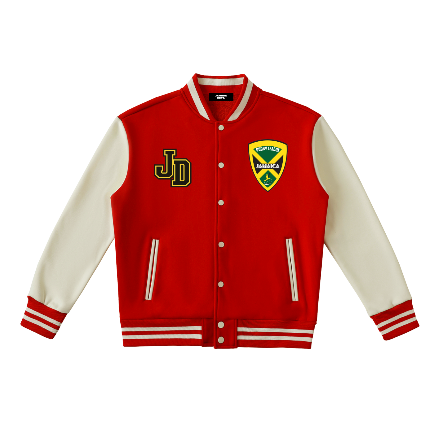 Jamroc Dept x Jamaica Rugby 876 Varsity Jacket
