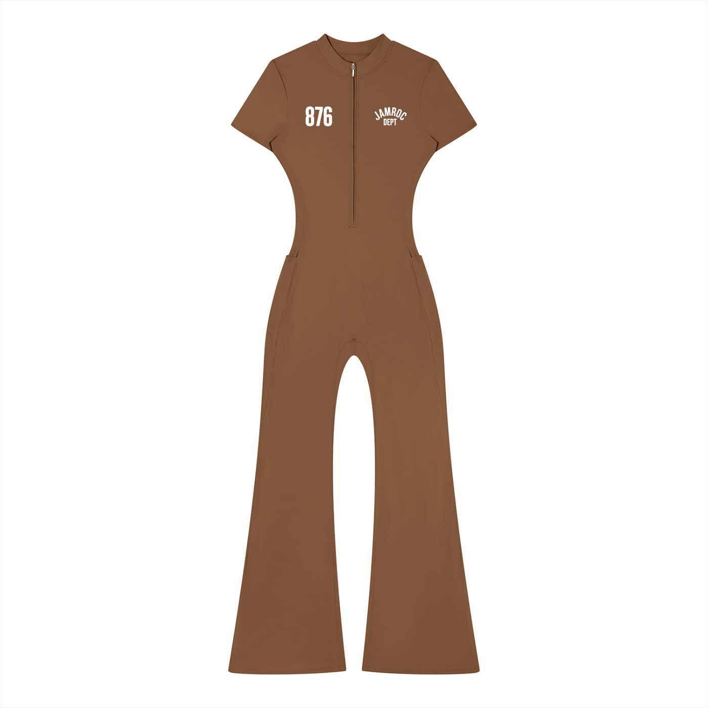 Women’s Tight Flared Leg Quarter-Zip Jumpsuit