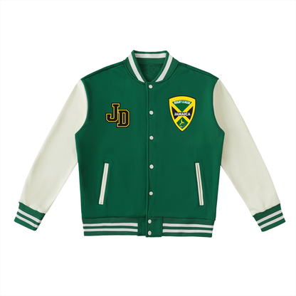 Two-Tone Fleeced Varsity Jacket