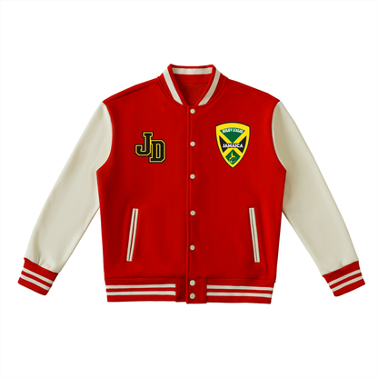 Two-Tone Fleeced Varsity Jacket
