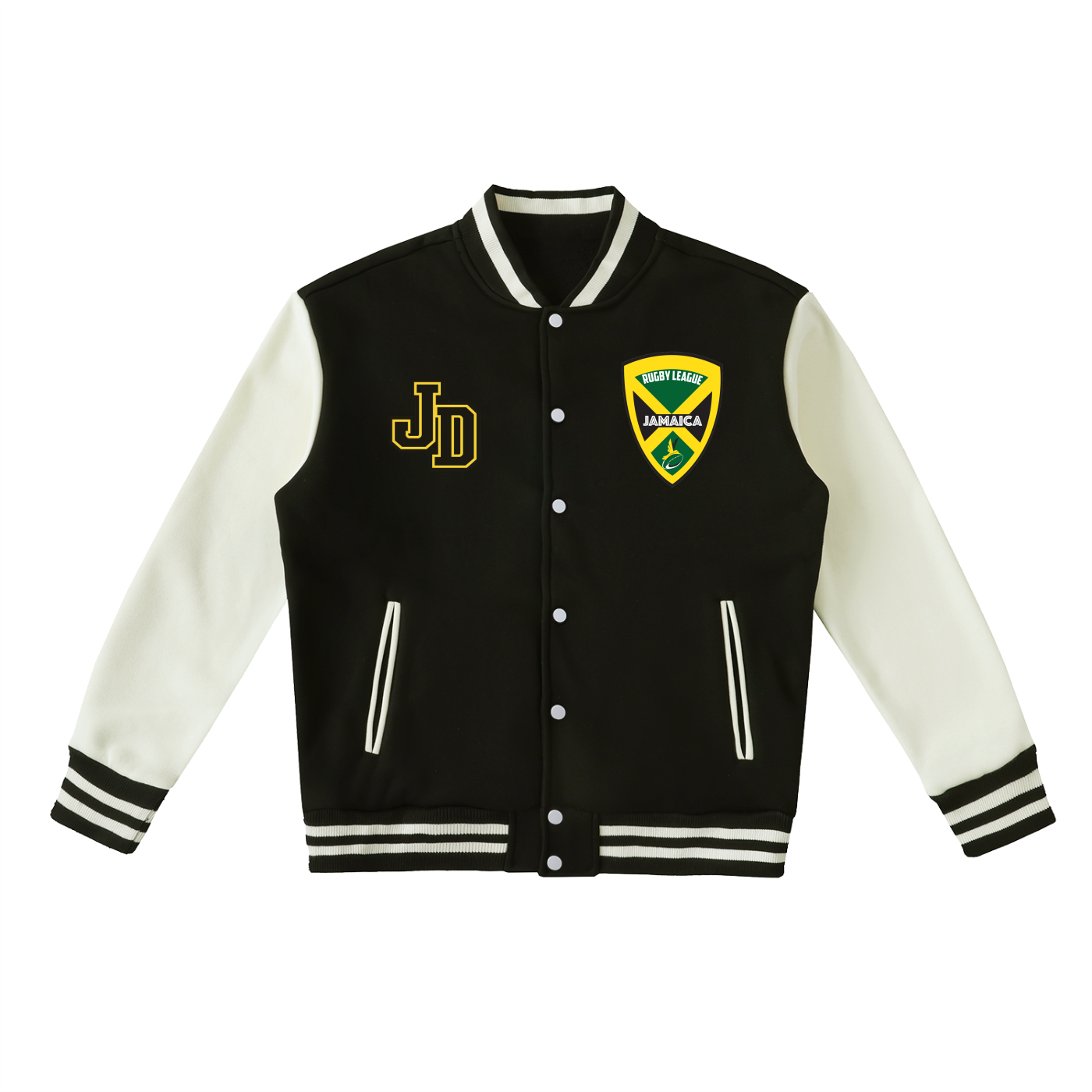 Two-Tone Fleeced Varsity Jacket